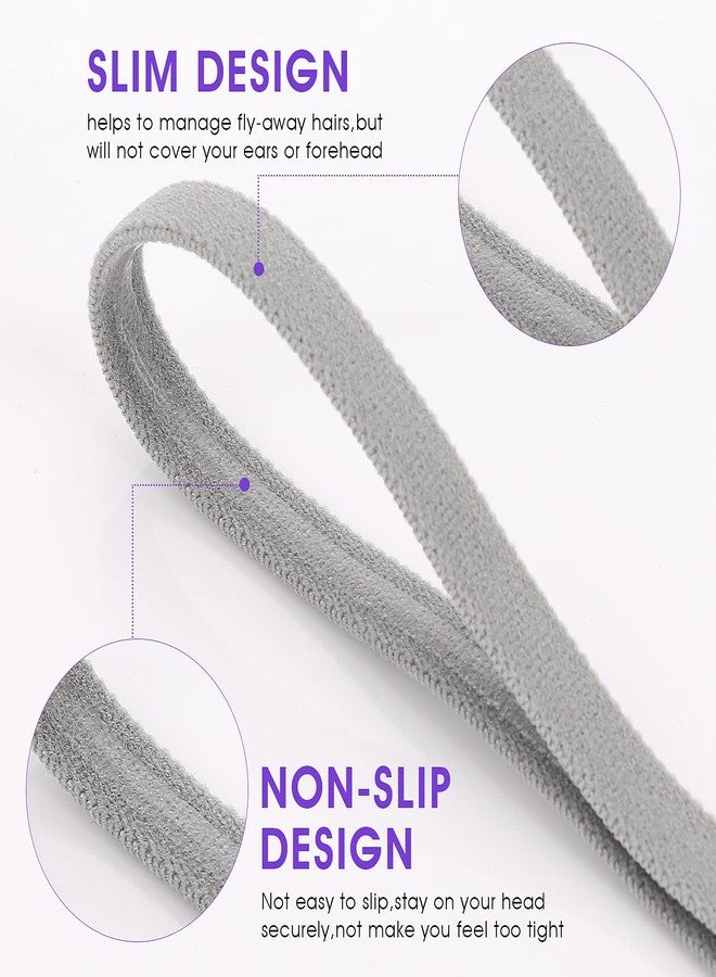 Sibba 4 Pieces Athletic Sports Headband Elastic Thin Hair Bands Non Slip Silicone Grip Skinny Yoga Exercise Soccer Sweatband Headwear for Boys Men Girls Women - Image 4